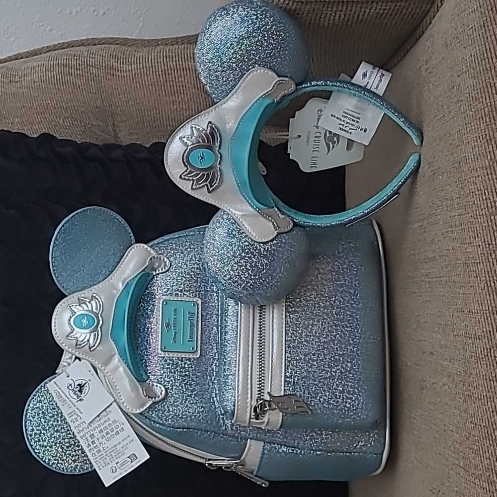 LOUNGEFLY DISNEY CRUISE LINE MINI BACKPACK AND EARS BUNDLE